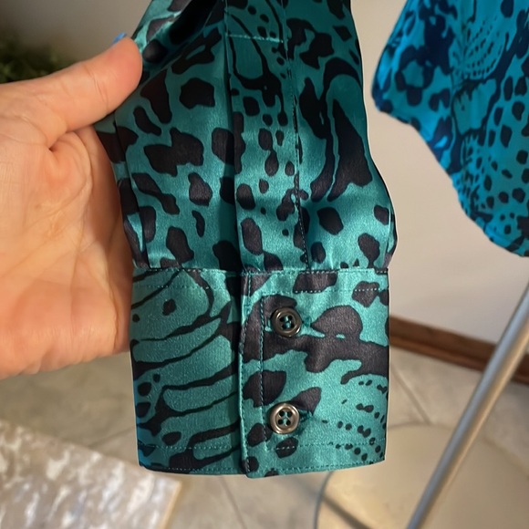 CUSTO BARCELONA designer VINTAGE / Rare PANTHER jade Chittagong print button XS - Picture 9 of 17